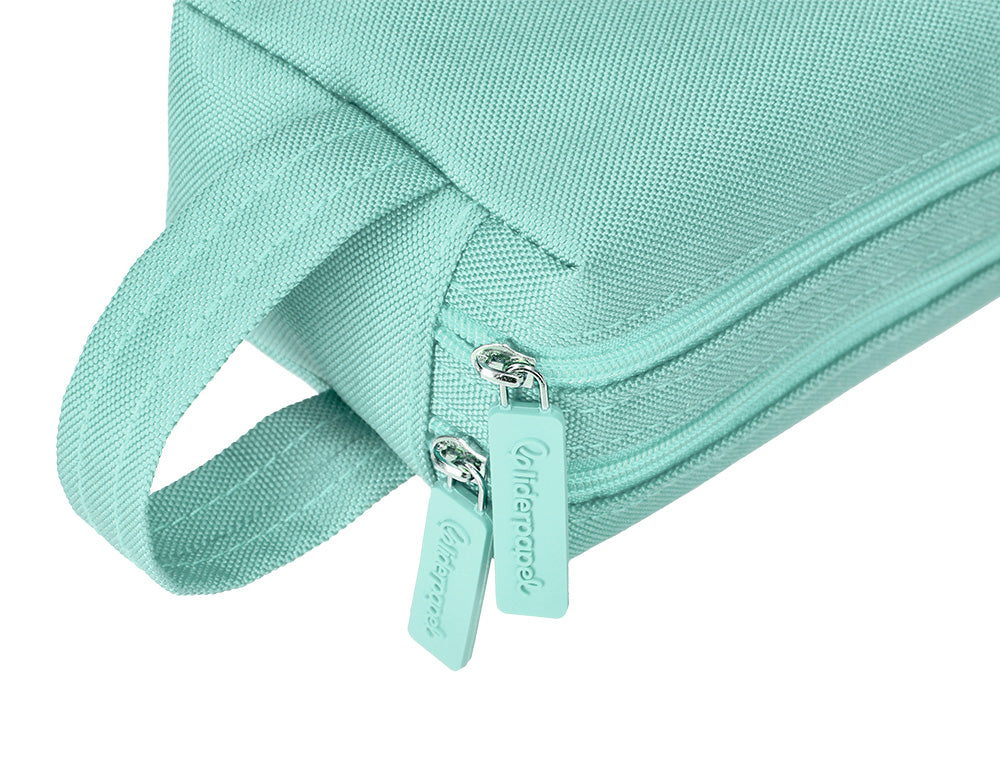 Estuche portatodo liderpapel classic rectangular con asa 2 cremalleras 210 x80mm