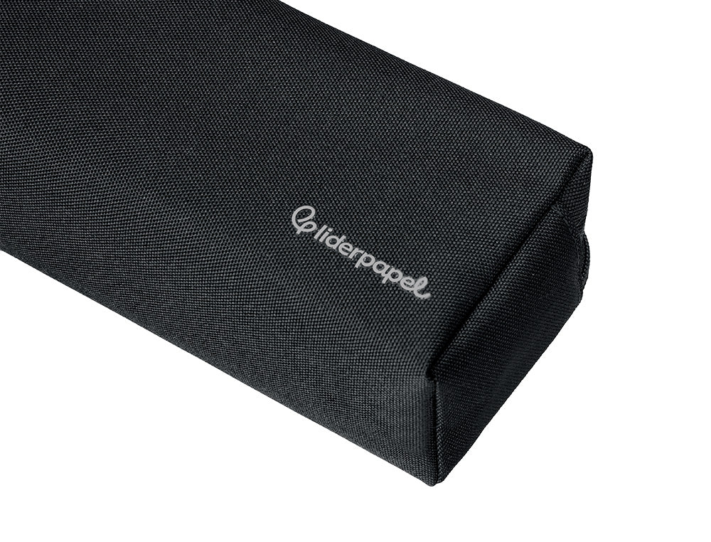 Estuche portatodo liderpapel classic rectangular con asa 2 cremalleras 210 x80mm 