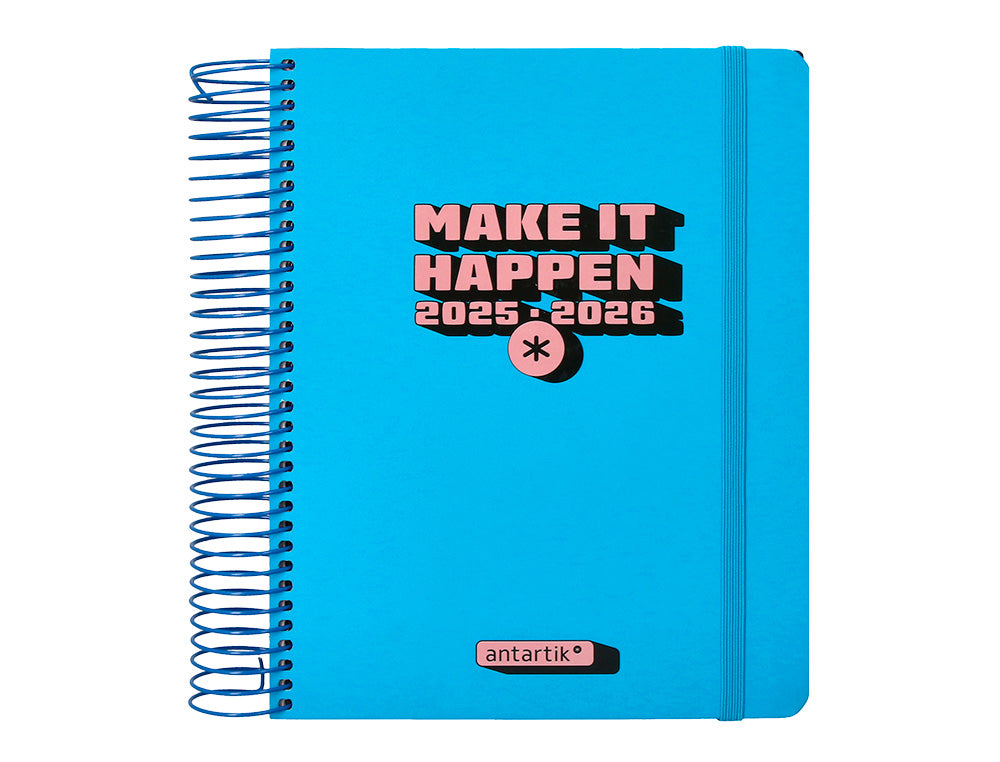Agenda escolar antartik 25-26 espiral neon dia pagina a5 bilingüe papel fsc 80 gr